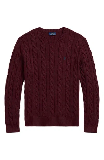 Polo Ralph Lauren Ralph Lauren Cable Knit Jumper Burgundy In Purple