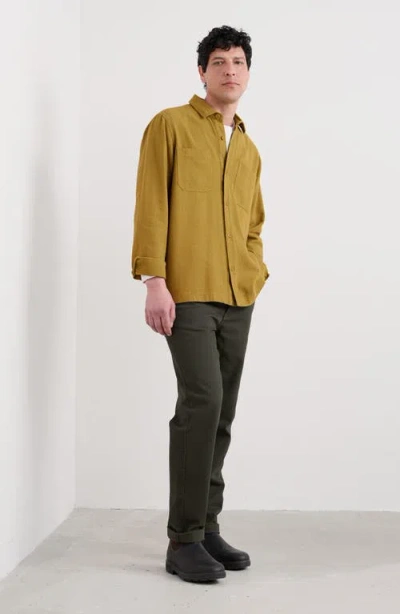 Seasalt Cornwall Rigging Geo Jacquard Organic Cotton Button-up Overshirt In Brown