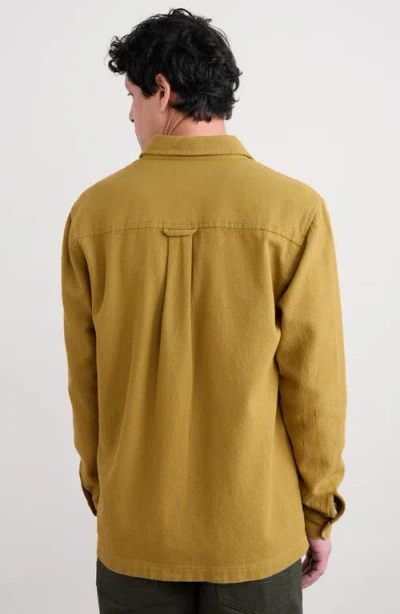 Seasalt Cornwall Rigging Geo Jacquard Organic Cotton Button-up Overshirt In Brown