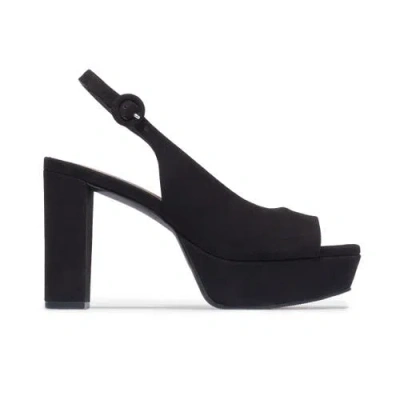 Bernardo Vega Peep-toe Platform Slingback Heels In Black