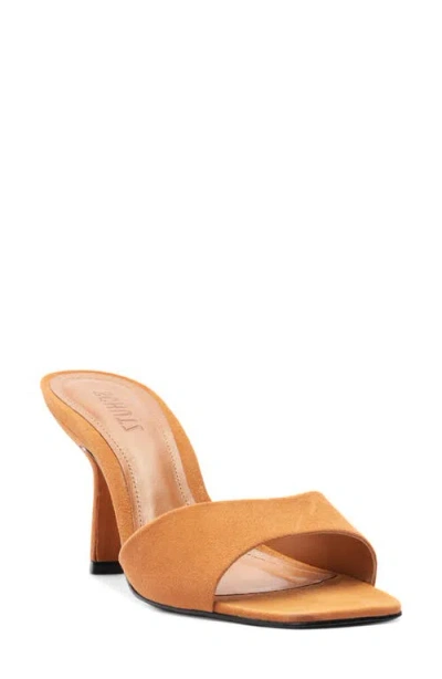 Schutz Posseni Leather Heeled Mule In Cuoio Brown, Women's At Urban Outfitters In Brown
