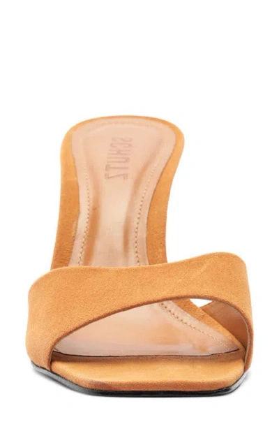 Schutz Posseni Leather Heeled Mule In Cuoio Brown, Women's At Urban Outfitters In Brown