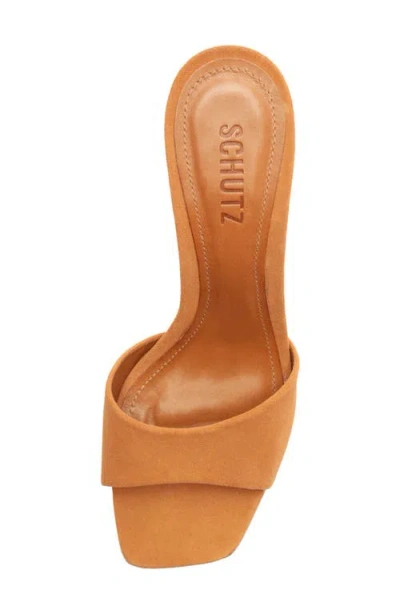 Schutz Posseni Leather Heeled Mule In Cuoio Brown, Women's At Urban Outfitters In Brown