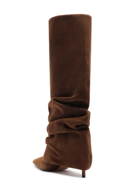Schutz Mikki Up Cloak Pointed Toe Knee High Boot In Brown