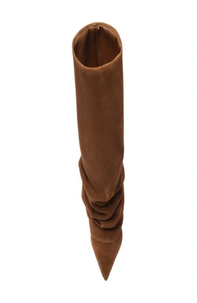 Schutz Mikki Up Cloak Pointed Toe Knee High Boot In Brown