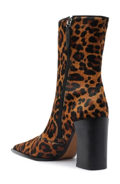 Schutz Raffaela Pointed Toe Bootie In Animal Print