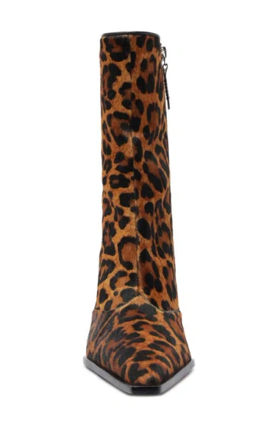 Schutz Raffaela Pointed Toe Bootie In Animal Print