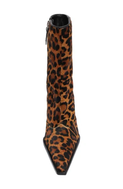 Schutz Raffaela Pointed Toe Bootie In Animal Print