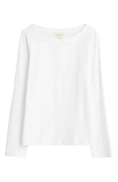 Seasalt Cornwall Easel Long Sleeve Stretch Organic Cotton Top In White