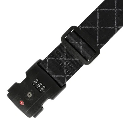Members Only Adjustable Luggage Strap With Combination Lock In Black