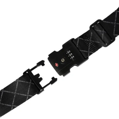 Members Only Adjustable Luggage Strap With Combination Lock In Black