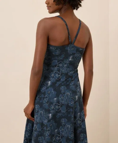 Pact Organic Cotton Fit & Flare Midi Dress In Blue