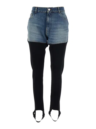 Coperni Dual-tone Organic Cotton Pants In Black