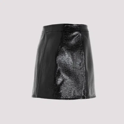 Courrèges Reedition Vinyl Mini Skirt In Black