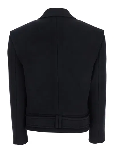 Balmain Tailored Coat With Double-breasted Design In Black