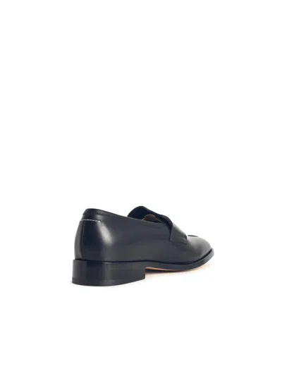 Mm6 Maison Margiela Split-toe Loafers In Black Calf Leather In Black