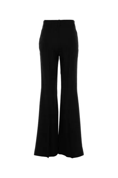 Balenciaga Women Flared Trousers In Black Flowing Viscose