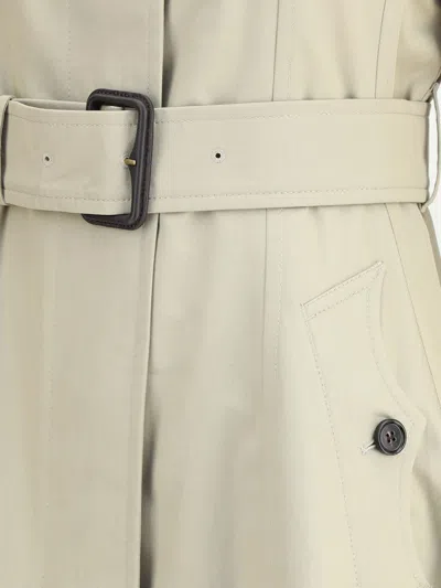 Burberry Cotton Trench Coat Adjustable Waistband In Neutral
