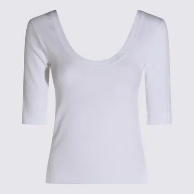 Brunello Cucinelli Ribbed Scoop Neck Stretch Fit T-shirt In White