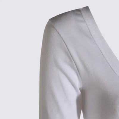 Brunello Cucinelli Ribbed Scoop Neck Stretch Fit T-shirt In White