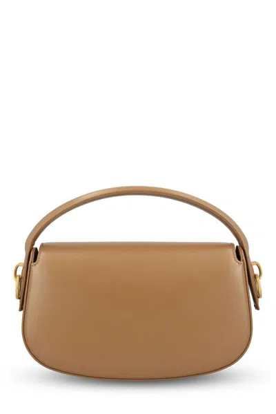 Saint Laurent Voltaire Logo Plaque Shoulder Bag In Neutral