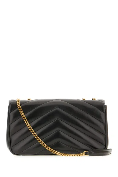 Saint Laurent Black Loulou Medium Shoulder Bag In Black