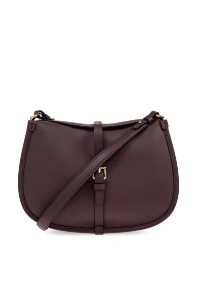Etro Medium Pony Calf Leather Shoulder Bag In Burgundy