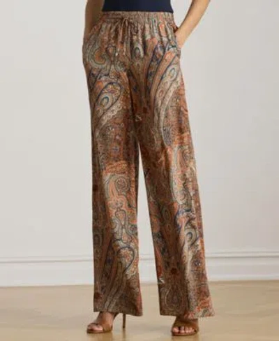 Ralph Lauren Paisley Crepe Wide-leg Pant In Multi