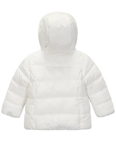 S Rothschild & Co Baby Girls Double Breasted Puffer Jacket In White