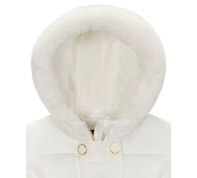 S Rothschild & Co Baby Girls Double Breasted Puffer Jacket In White
