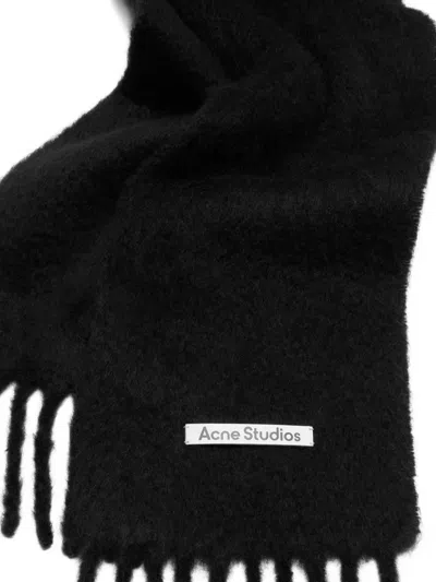 Acne Studios Fringed Scarf In Black