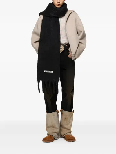 Acne Studios Fringed Scarf In Black