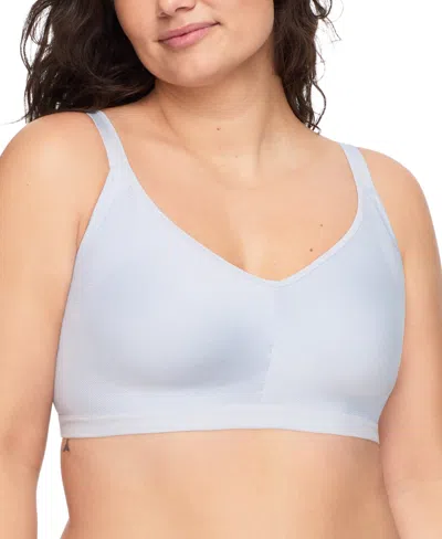 Warner's Warners Easy Does It Underarm-smoothing With Seamless Stretch Wireless Lightly Lined Comfort Bra Rm3 In Blue