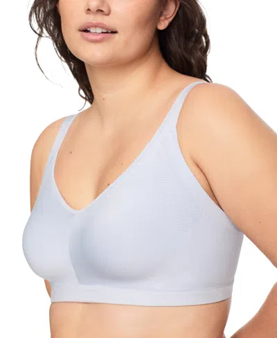 Warner's Warners Easy Does It Underarm-smoothing With Seamless Stretch Wireless Lightly Lined Comfort Bra Rm3 In Blue