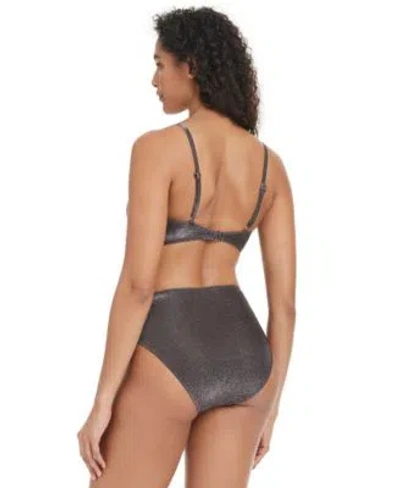 Bar Iii Womens Shimmer Core Underwire Bikini Top Bottoms Exclusively At Macys In Gray