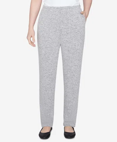 Ruby Rd. Petite Pull On Cozy Hatchi Pants In Gray