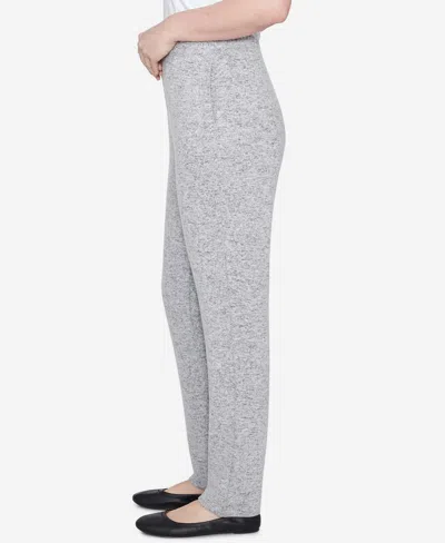 Ruby Rd. Petite Pull On Cozy Hatchi Pants In Gray