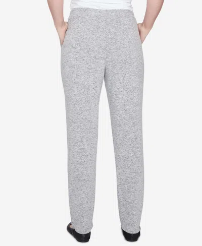 Ruby Rd. Petite Pull On Cozy Hatchi Pants In Gray