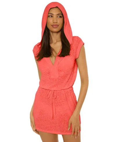 Becca Women's Hoodie Cover-up Dress In Pink