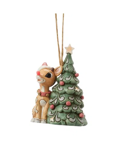 Jim Shore Woodland Rudolph With Tree Hanging Ornament In Multi