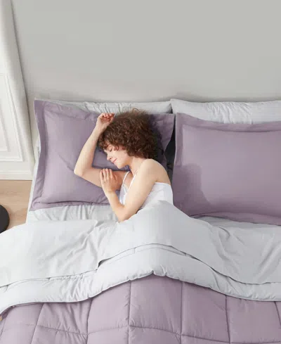 Nestl Luxury Soft Reversible 7-pc. Comforter Set, Queen In Purple