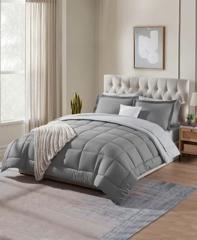 Nestl Luxury Soft Reversible 7-pc. Comforter Set, Queen In Gray