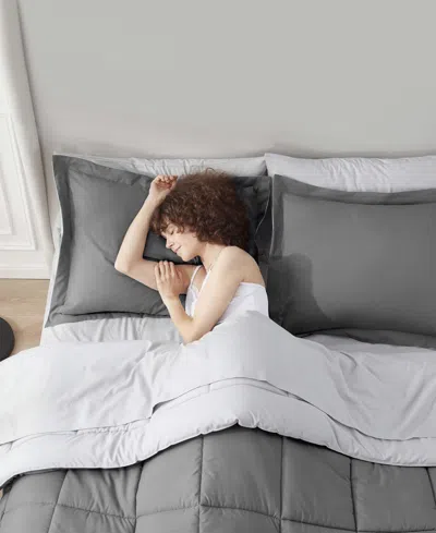 Nestl Luxury Soft Reversible 7-pc. Comforter Set, Queen In Gray