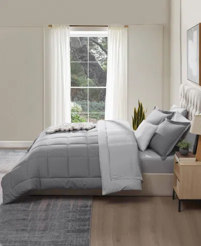 Nestl Luxury Soft Reversible 7-pc. Comforter Set, Queen In Gray