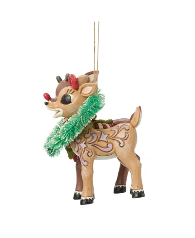 Jim Shore Rudolph And Clarice Heart Hanging Ornament In Multi