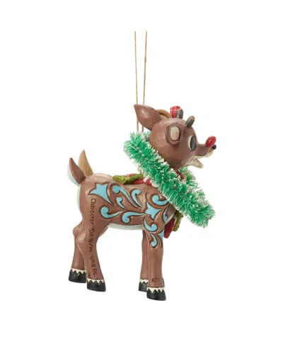 Jim Shore Rudolph And Clarice Heart Hanging Ornament In Multi