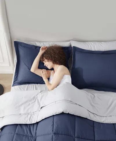 Nestl Luxury Soft Reversible 7-pc. Comforter Set, Queen In Blue