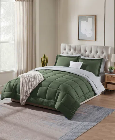 Nestl Luxury Soft Reversible 7-pc. Comforter Set, Queen In Green
