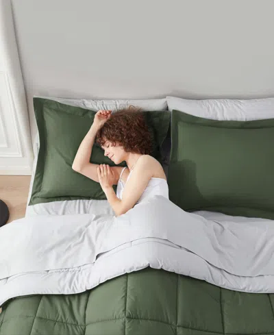 Nestl Luxury Soft Reversible 7-pc. Comforter Set, Queen In Green