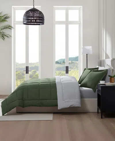 Nestl Luxury Soft Reversible 7-pc. Comforter Set, Queen In Green